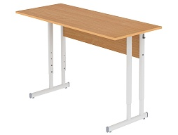 Стол школьный 2-местный 3-7 г/р регулируемый (бук, м/к серый, плоскоовальная труба)