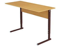 Стол школьный 2-местный 2-4 г/р регулируемый (бук, м/к коричневый, прямоугольная труба)