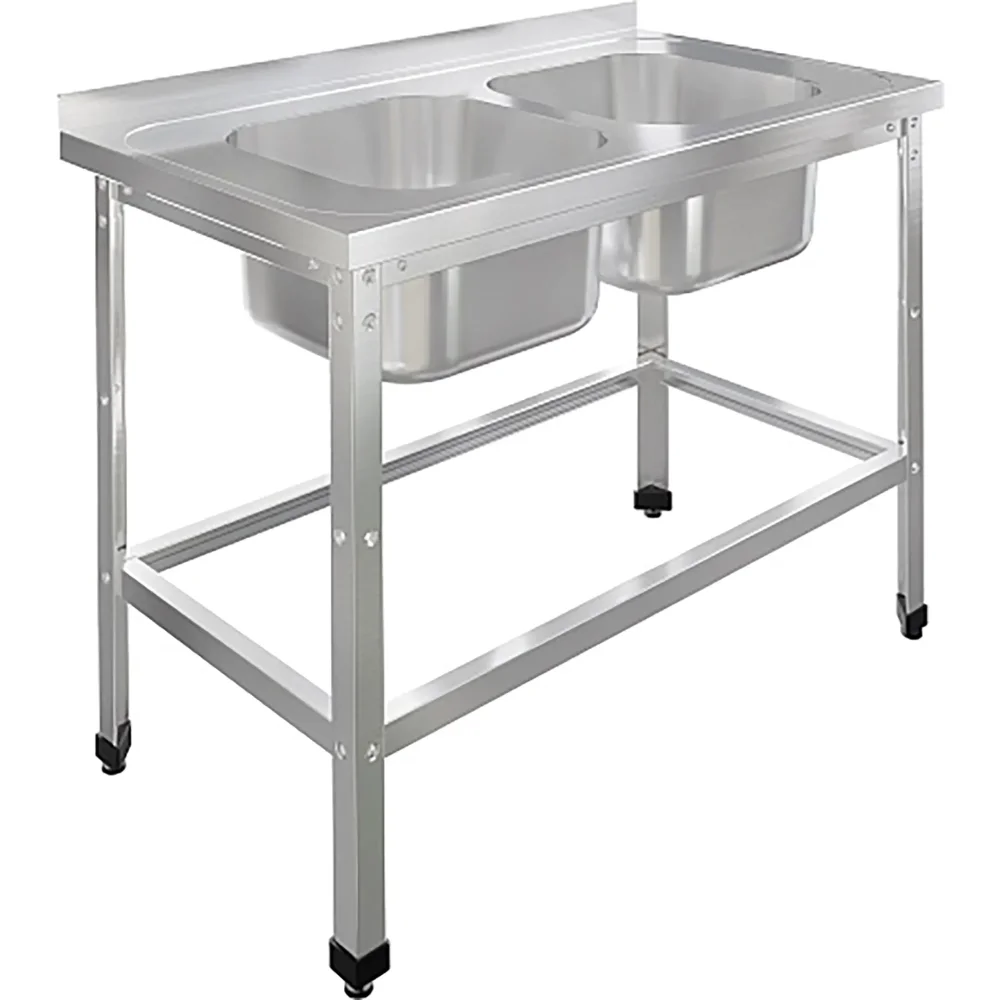 Ванна моечная двухсекционная цельнотянутая с бортом ВМЦ-2/12/6-БО-ЭН