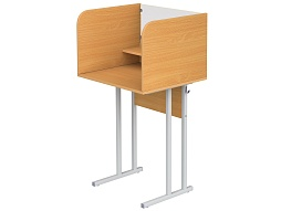 Стол 1-местный лингафонный 4 г/р нерегулируемый школьный СТИ1.4 (бук, м/к серый, квадратная труба)