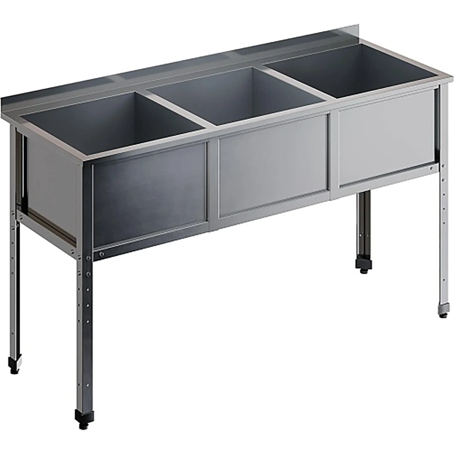 Ванна моечная трехсекционная с бортом ВМС-3/6-Б-ЭН