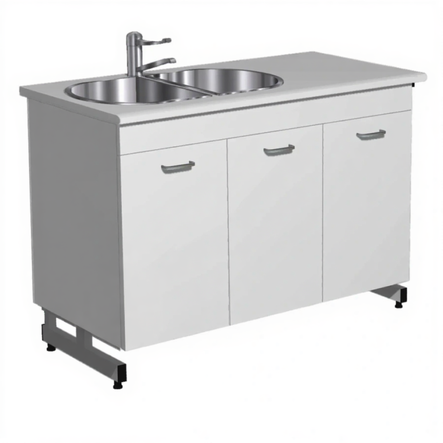 Стол-мойка СТм-206 «Премиум» 1200 (корпус металл серый, столешница постформинг серый, каркас серый)