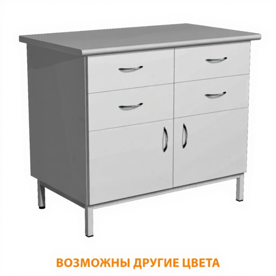 Стол-тумба СЛ-111/2.2 «Стандарт» (корпус ЛДСП серый, столешница постформинг серый, каркас серый)