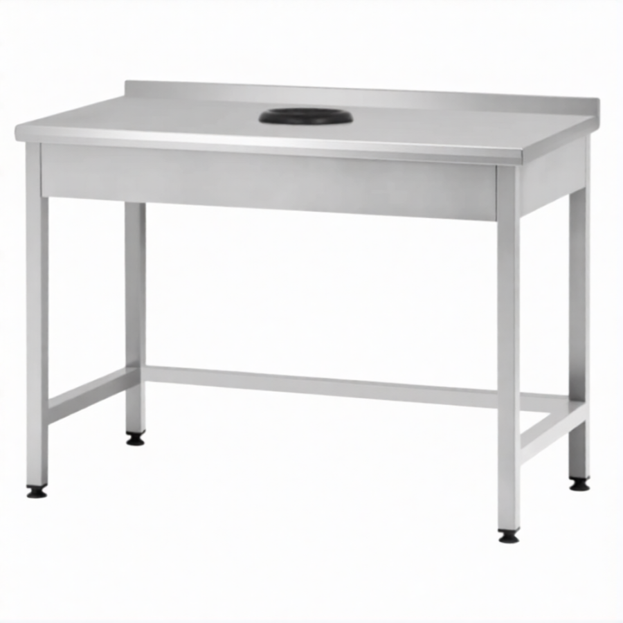 Стол производственный СПРп - 860х1200х700 «Profi Inox», сбор отходов, борт (полка-обвязка)