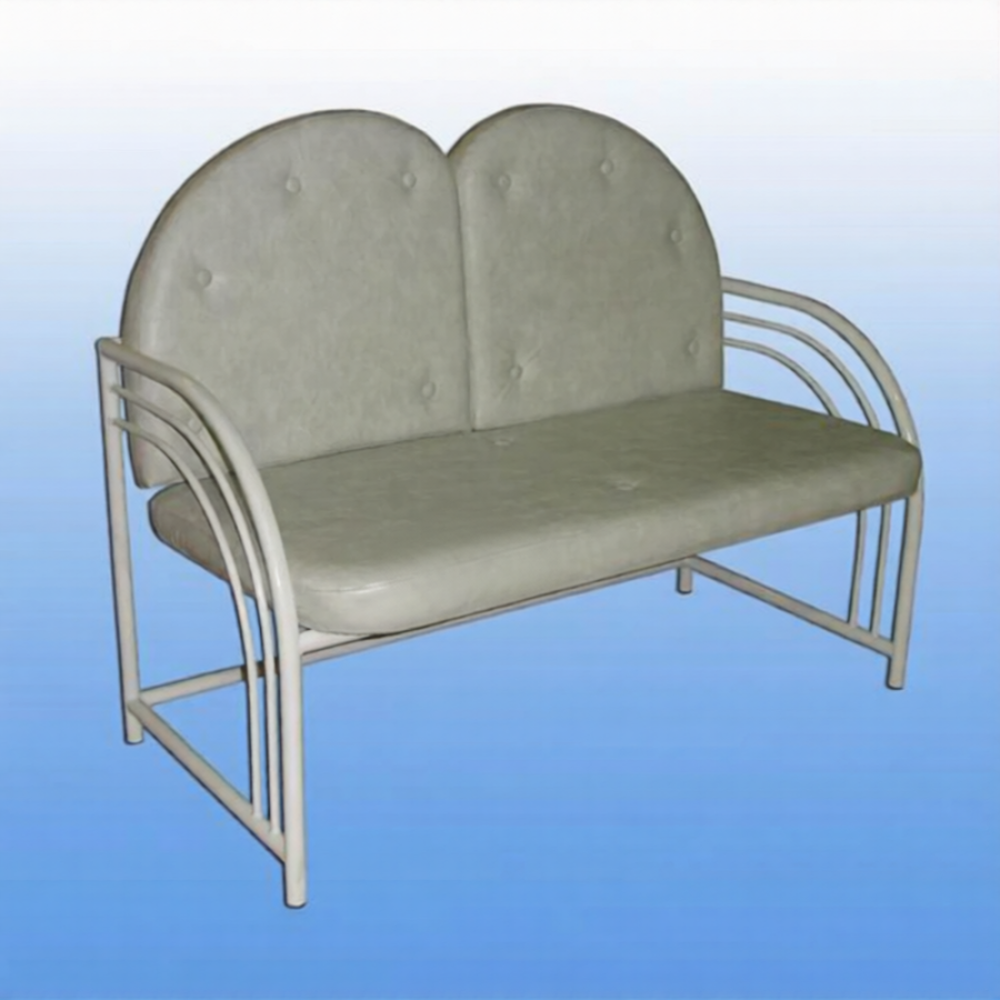 Диван двухместный Д-2 (кожзам Эконом белый, каркас белый)