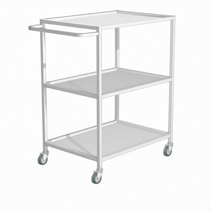 Стол инструментальный (колеса резина) Ти-1 (каркас белый)