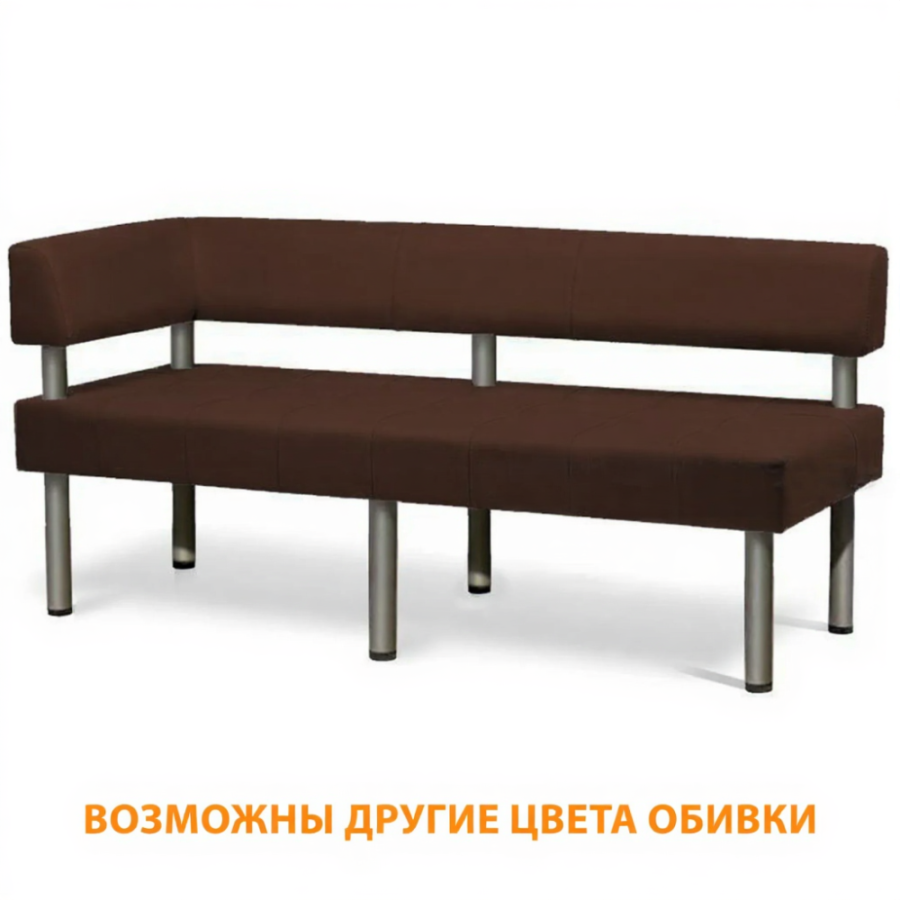 Диван трехместный ДО-8/6 левый угол (кожзам Эконом коричневый)