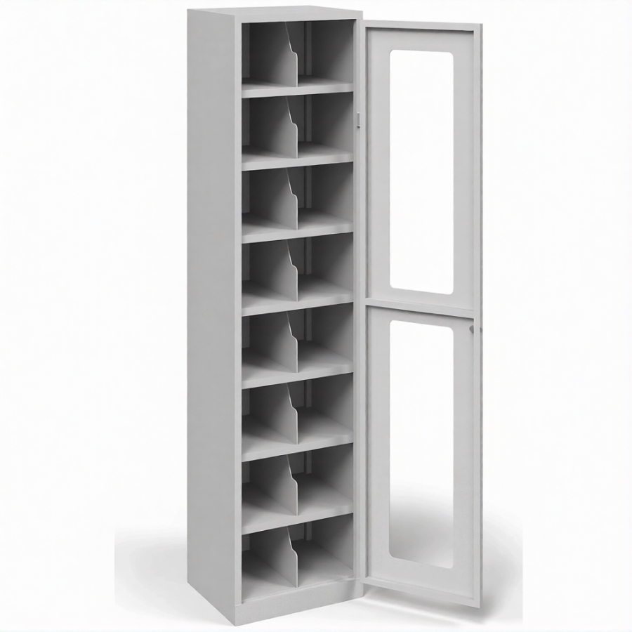 Шкаф для СИЗ на 16 противогазов ХПГ-16, дверца из акрилового стекла (1870х470х380)